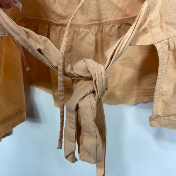 FREE PEOPLE open back orange flowy blouse BB14 - Picture 6 of 9